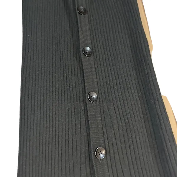 Olivaceous Black Ribbed Textured Long Sleeve Button Front Maxi Dress Women Sz S - Image 5