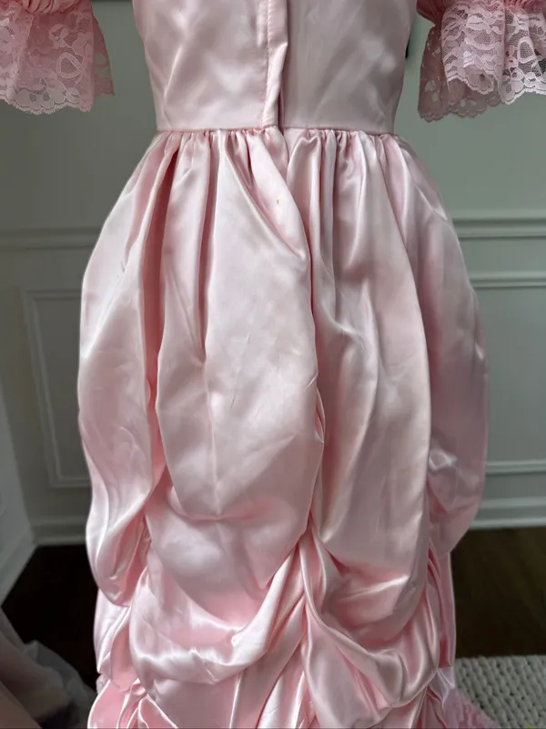 Vintage 80s Loralie Pink Southern Belle Bo Peep Prom Dress Gown XS - Image 8