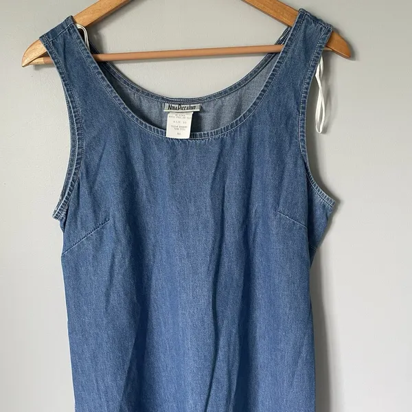 Nina Piccalino Vintage Denim Maxi Dress Jacket Set Cottagecore Blue Size 10 - Image 11