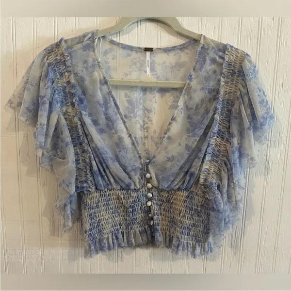 FREE PEOPLE‎ WOMEN'S SUGAR MESH BLOUSE NWT small - Image 3