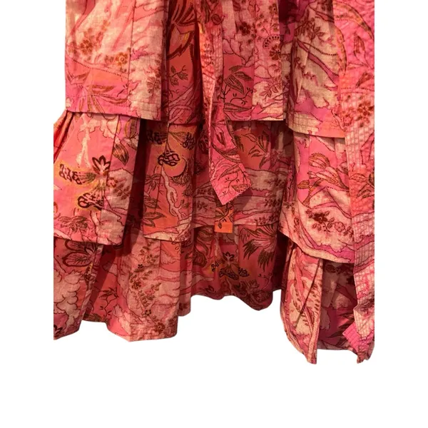 Ulla Johnson Lulua Frill Sleeve Tiered Ruffed Mini Dress Size 8 Medium Pink - Image 8
