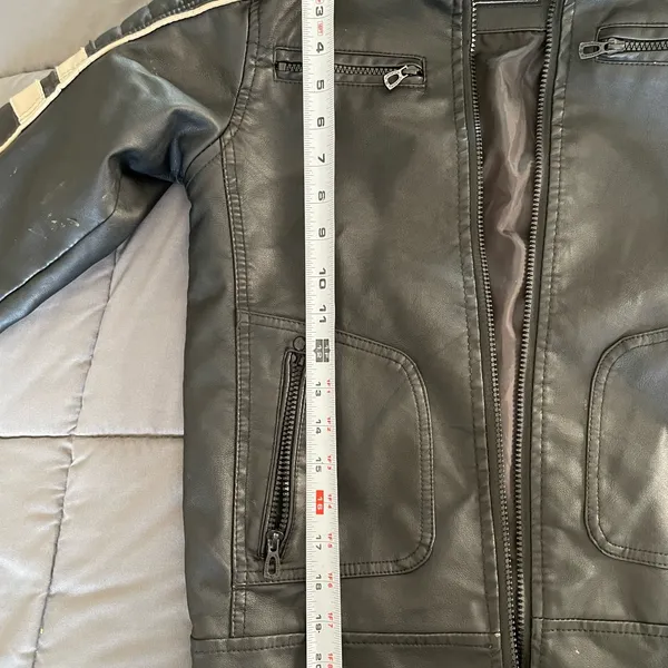 DISTORTION Black Leather Jacket — Small - Image 8