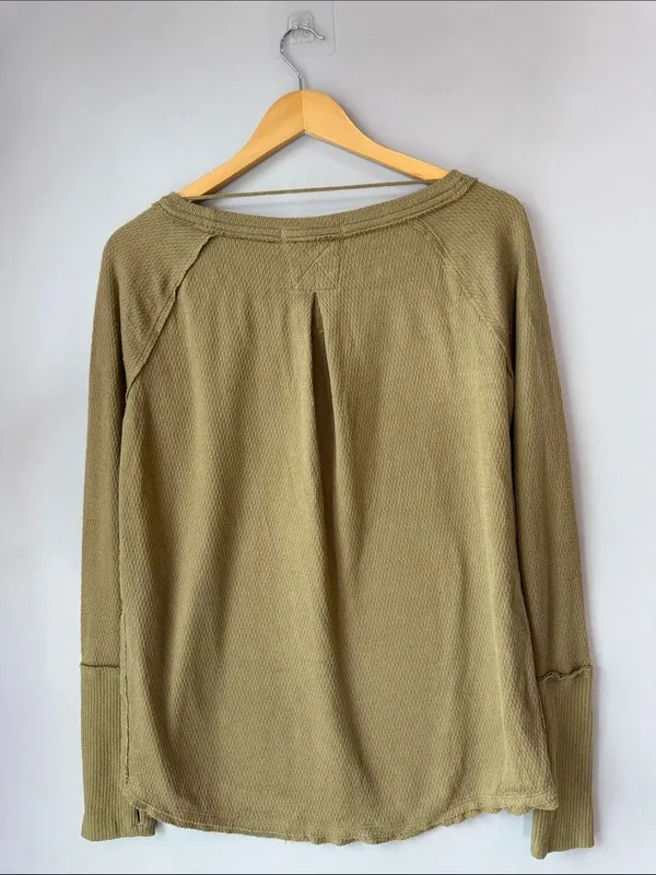 Free People Gauzy Thermal Shirt Lagenlook - Image 3