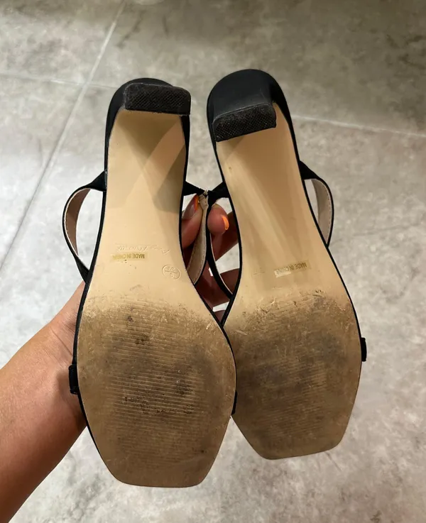 Anne Michelle Black  Two Strap Heels - Image 3