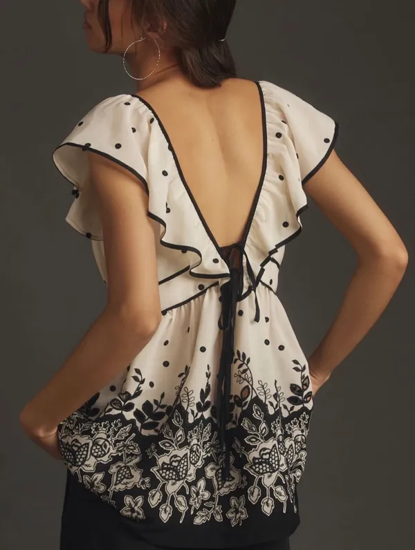 Anthropologie Polka Dot Embroidered Blouse - Image 2