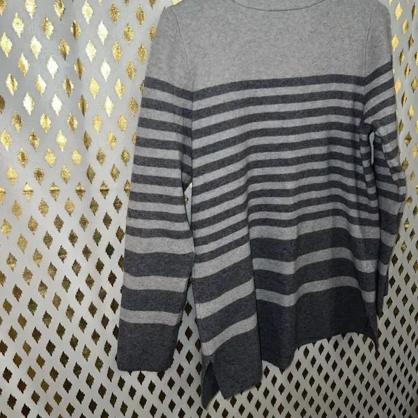 Apt 9 striped sweater mock neck gray size S - Image 3