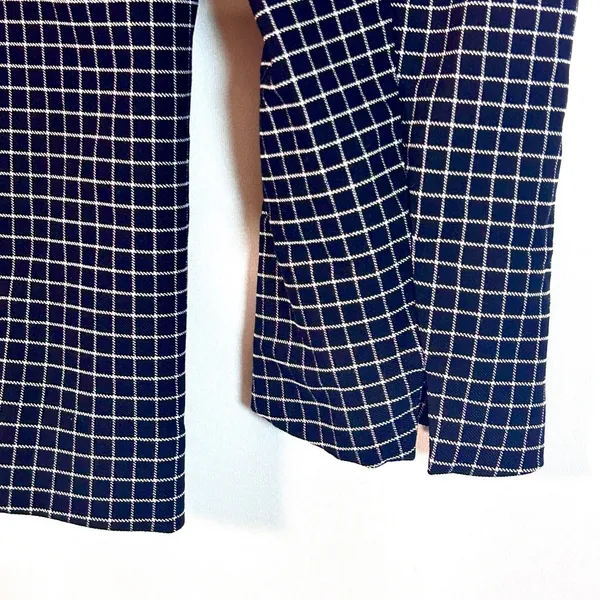 Anne Klein Blazer Jacket Women's Medium Navy Blue White Stretch 90s Office Siren - Image 10
