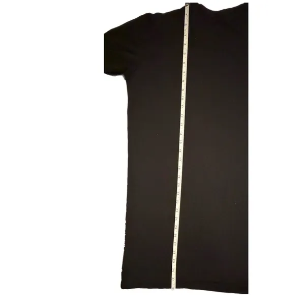 Comaekar Black Graphic‎ T-Shirt Dress Sequin Crane Bird Script Long Sleeve Mini - Image 7