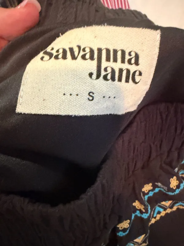 Savanna Jane Small Black Embroidered Floral Tiered Mini Skirt Boho Western - Image 2