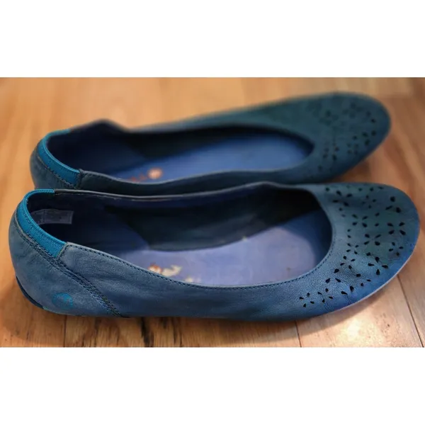 Merrell Tahoe Ballet Flats Leather Comfort‎ Shoes Blue Laser Cutout 9.5 - Image 5