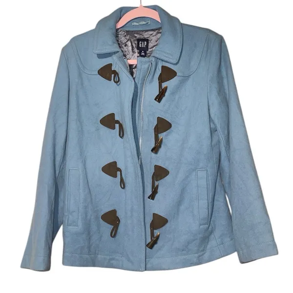 Gap Teal Zip n Toggle Y2K Peacoat size Medium - Image 2