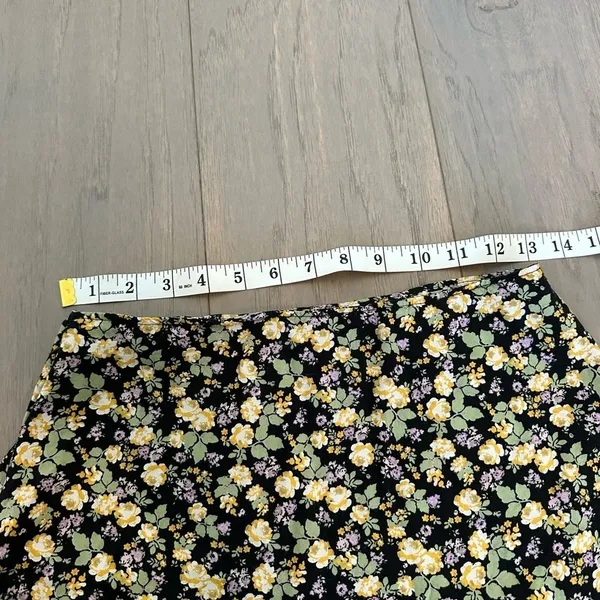 SO Good For Life Floral Mini Skirt Black Purple Green Yellow Medium - Image 6