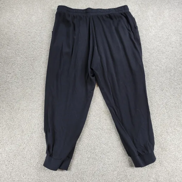 Splendid Sweatpants 2XL Black Hi Rise Drawstring‎ Tapered Leg Jogger Activewear - Image 3