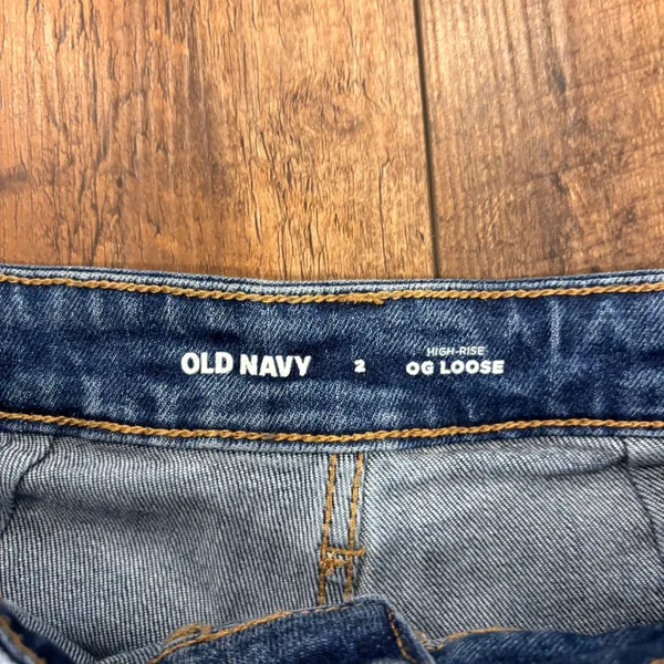 OLD NAVY High-Rise OG Loose Utility Jeans Blue Women's Size 2 Relaxed Boho - Image 4