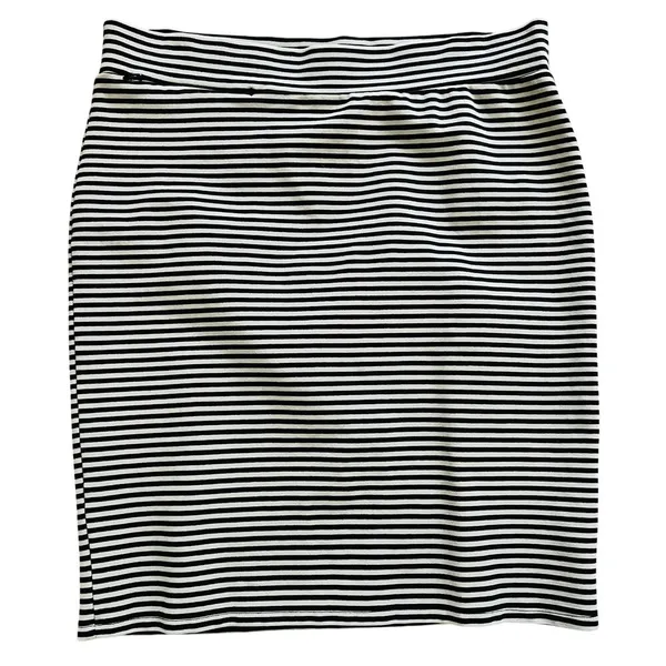 Toad&Co Paseo Ponte Knit Striped Pencil Skirt‎ Pull-On Stretch Zip Pocket Large - Image 2