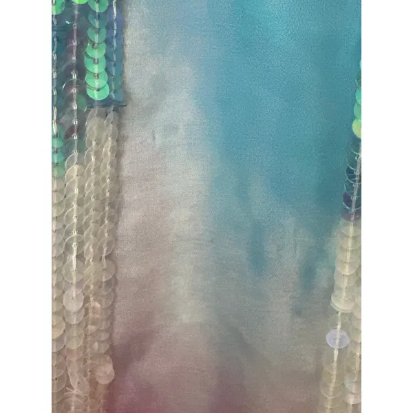 Retrofête Pastel Rainbow Sequin Dessa Maxi Dress‎ XS Long Sleeve Button Front - Image 13