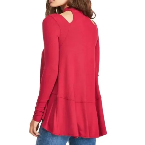 Free People Downtown Girl flowy high neck tunic Apple Valley red‎ size S NWT - Image 2
