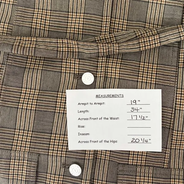 Anthropologie PILCRO Belted Blazer Dress Plaid Glen Check Brown Pockets Medium - Image 14