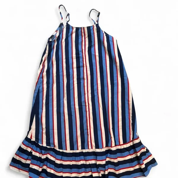 Hayden blue, red, and white vertical striped dress nwt size small - Image 4