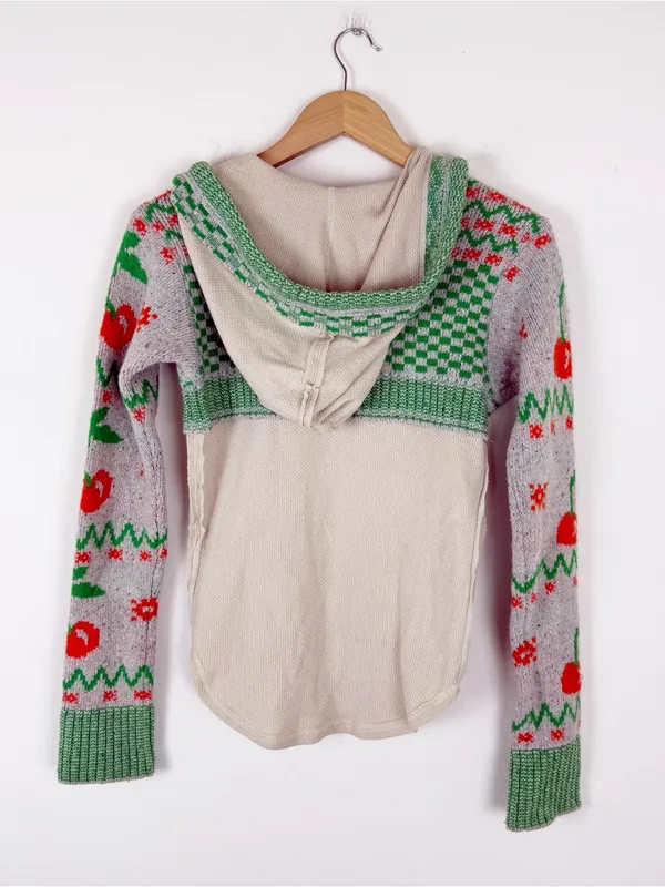 Free People We The Free Cherry Cola Sweater Hooded Thermal Long Sleeve - Image 6