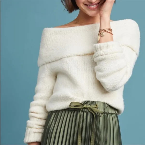ANTHROPOLOGIE Natalia Cream Sweater - Image 3