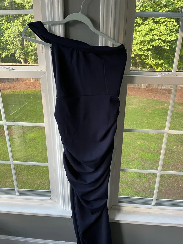 Pretty Little Thing Navy One Shoulder Midaxi Dress - Image 7