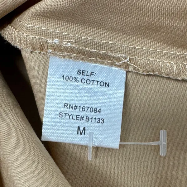 NWT Pomander Place Tan Cotton Peplum Mock Neck Sleeveless Button Down Top B1133 - Image 7