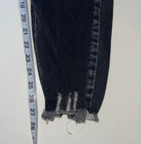KanCan Charcoal Black High Rise Frayed Waist Skinny Jeans - Image 11