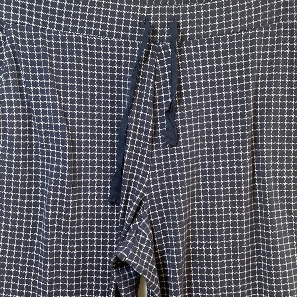 Lands End Womens Navy Blue White‎ Grid Cropped Pajama Pants Large 14-16 Pockets - Image 3