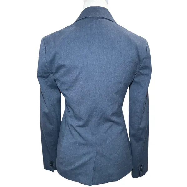 Banana Republic‎ Navy Blue 2-button Blazer Jacket 0 Lined Cuff Interview Office - Image 3