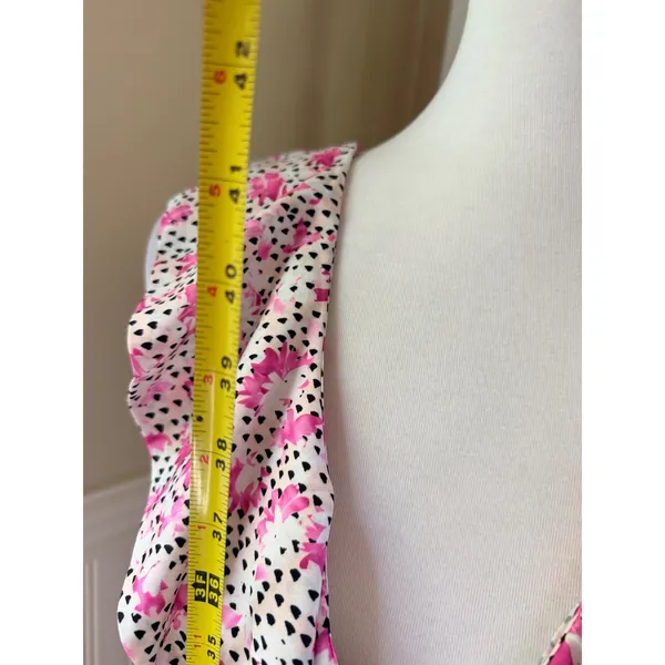 ELOQUII Floral Ruffle High-Low Maxi Dress Pink White Black Size 14 - Image 11
