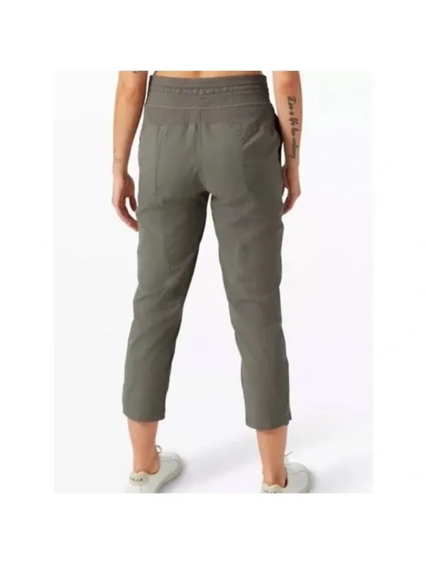Lululemon Dance Studio Mid-Rise Khaki Green Athletic Pants Joggers Crop 25" Sz 4 - Image 2