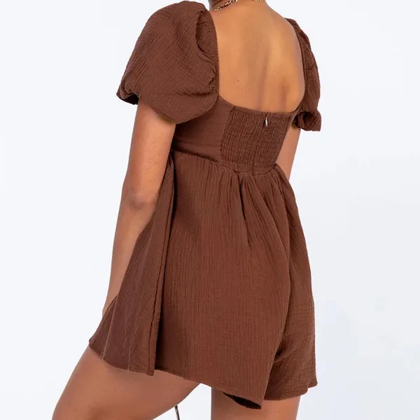 Princess Polly Lorna Romper Brown - Image 4