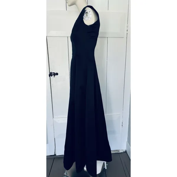 Vintage Southeastern Black Dress Women's Size 0 Long Formal Bridal Prom 80's 90s - Image 2