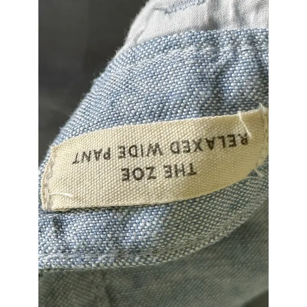 Madewell Zoe Relaxed Wide Leg Linen Pant Women's 8 Light Blue High Rise - Image 6