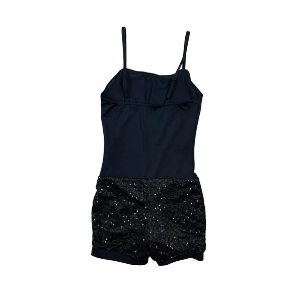 Weissman Black Sequin Dance Romper‎ Performance Costume Spandex Size Small Adult - Image 2