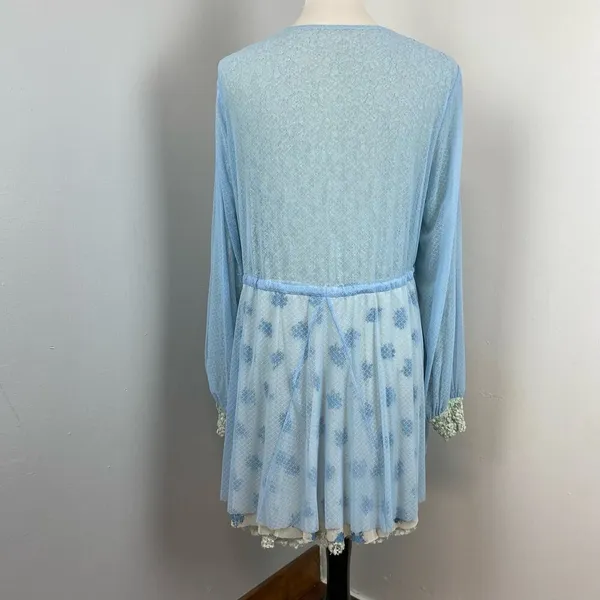 We are HAH Blue Make it a Double Reversible Lace Robe Medium Hot As Hell - Image 9