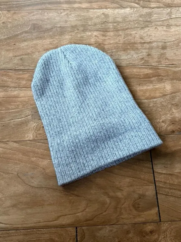 Gray Knit Cuffed Beanie - Image 2