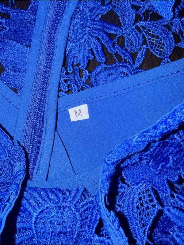 Miss Rosier Jochebed Blue Floral Appliqué Maxi Dress with Cut-Outs NWT - Image 5