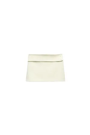 NWT light yellow belted mini skirt. Size XL - Image 5