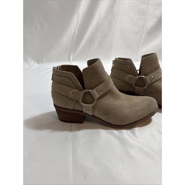 Lucky Brand Bolton Ankle Boots Women’s 8M Beige Suede Zip Up - Image 3