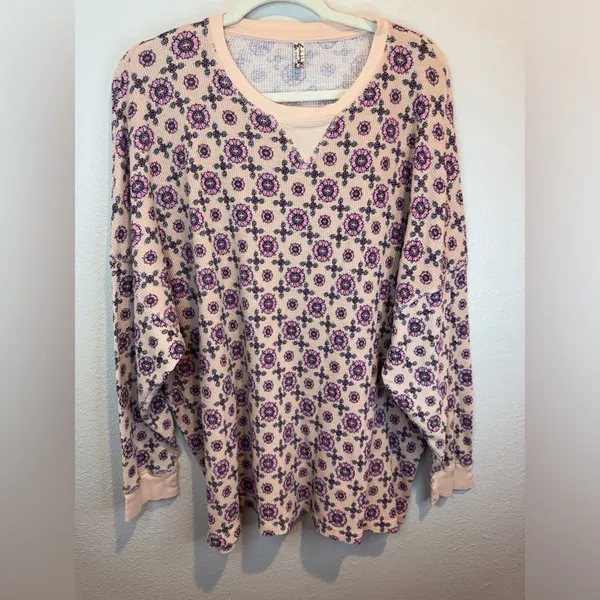 Free People Intimately Women’s‎ Early Night Thermal Floral Top Size S - Image 3