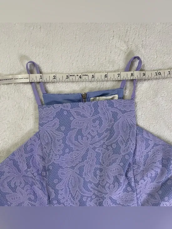 Francesca’s Lilac Floral Print Dress size L - Image 4