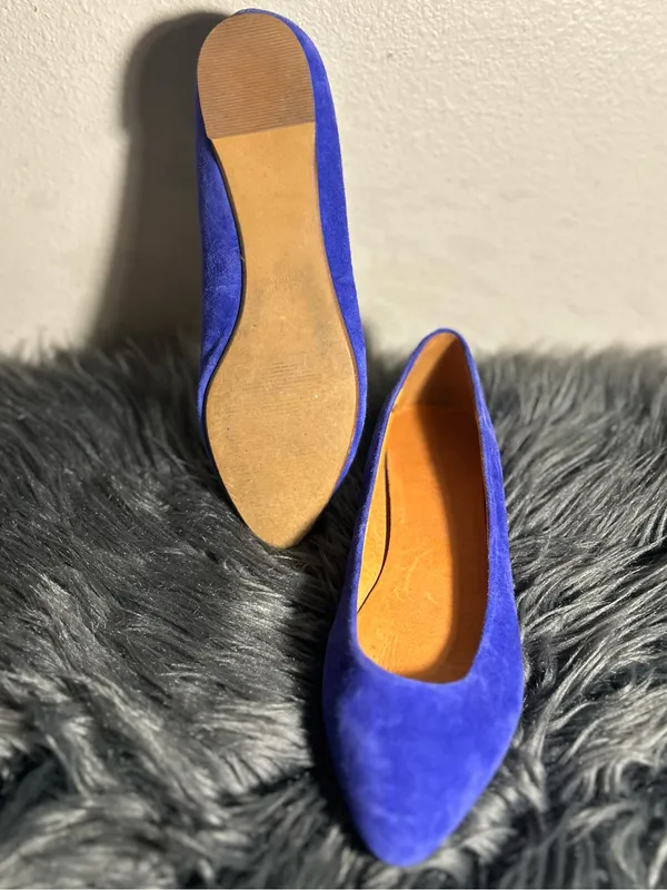 Madewell The Sidewalk Skimmer Suede Blue Pointed-Toe Flats Sz 8 - Image 8