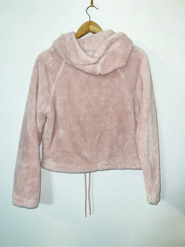 H&M Light Pink Fuzzy Kids Hooded Jacket - Image 7