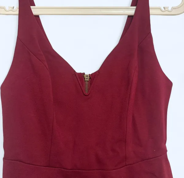 Kimchi Blue Burgundy V cutout mini dress - Image 2
