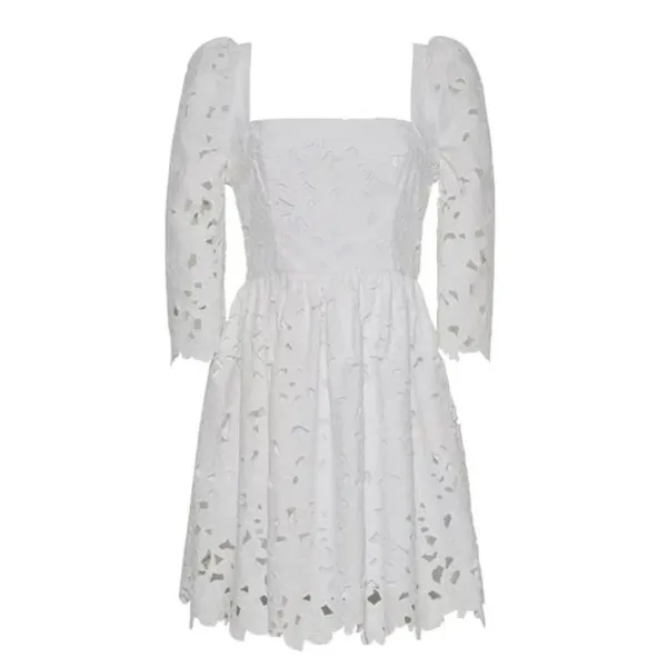 Cara Cara NWT Hart Eyelet Dress Cotton Square Neck‎ Mini Dress Brodererie Size 4 - Image 8