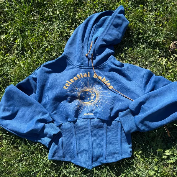 Cider GRAPHIC CORSET CROP HOODIE - Image 3