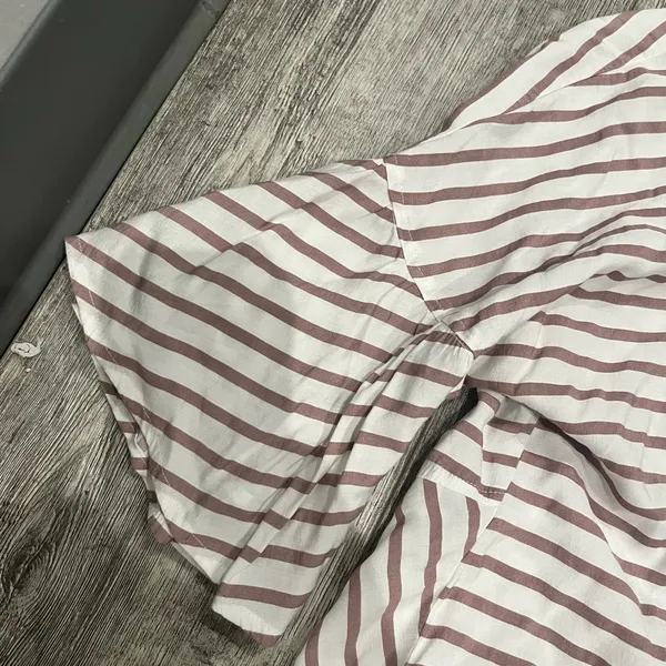 Express XL Womens Striped Blouse Ties in Back Round Neck‎ 3/4 Sleeves - Image 3