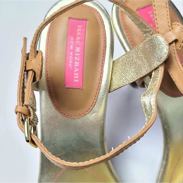 Isaac Mizrahi Isbelle Gold and Tan High Heel Sandals Size 9.5‎ - Image 9